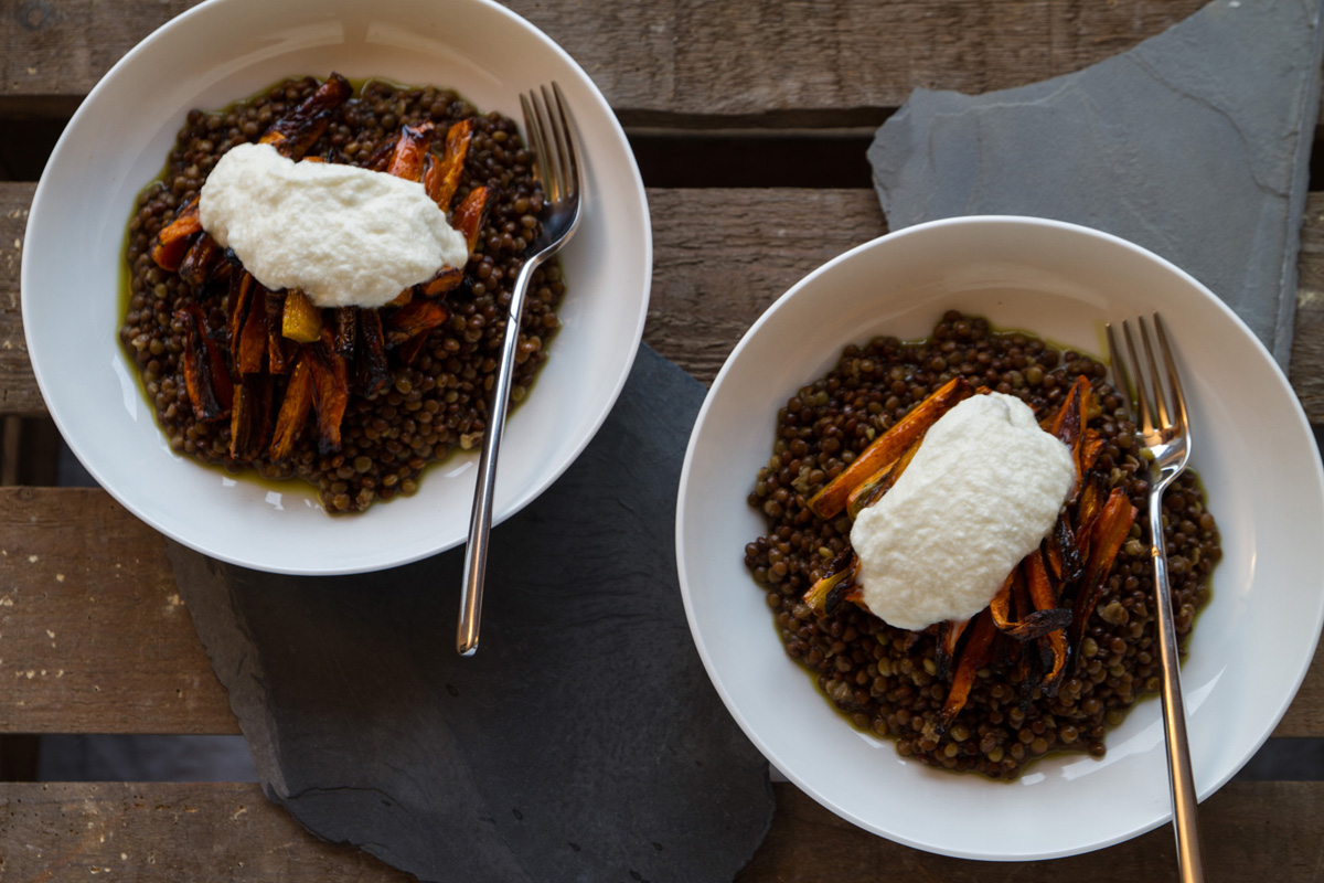 Lentil salad with carrots