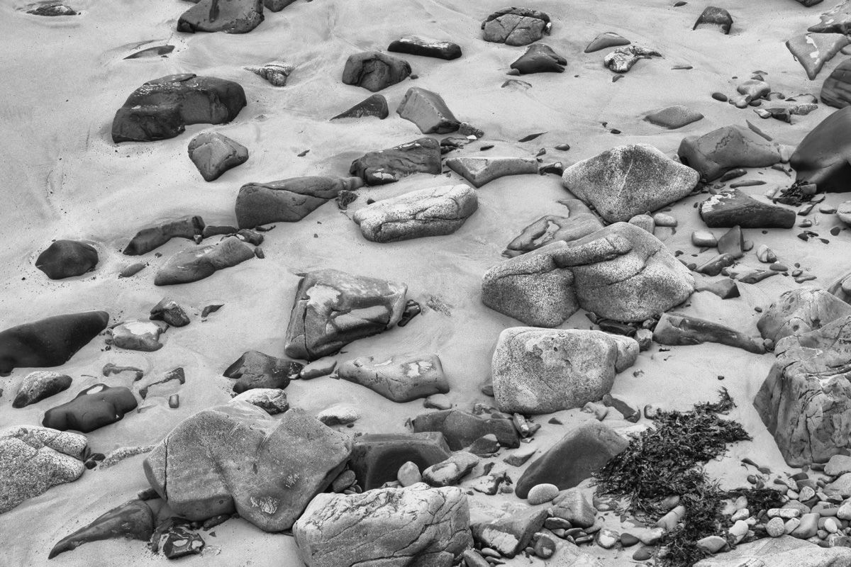 B&W Wednesday: Rocks in the Sand